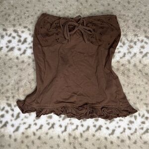 Arizona Jean Company Brown Halter Strapless Top